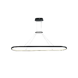 Lustre Pendente LED 55W Moderno Retangular 120cm Preto 3000K Bivolt