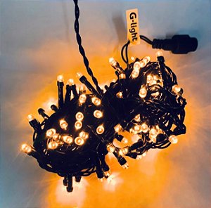 Pisca LED Natal Fixo 100 Lâmpadas IP44 10 Metros Branco Quente