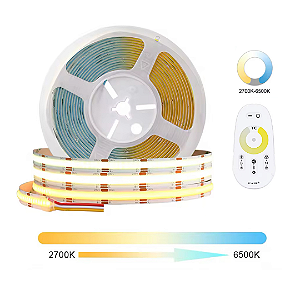 Fita LED COB Multicor CCT 28W 608 LED’s 12V IP20 5 Metros + Controle