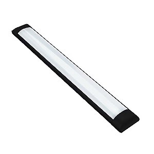 Luminária Linear 120cm LED 36W Sobrepor Slim Retangular Preto 6500K Bivolt