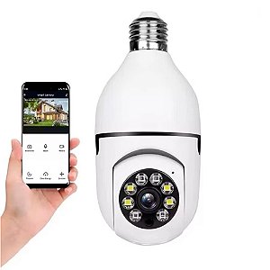 Câmera Segurança Lâmpada Infravermelho Wifi 360° E27 Bivolt