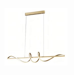 Lustre Pendente LED 63W Espiral W 100cm Dourado 3000K Bivolt
