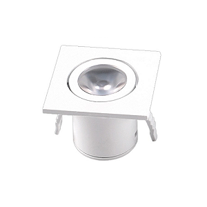 Mini Spot LED 1W Móvel Quadrado Direcionável Branco 3000K Bivolt