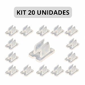 KIT 20 Presilha Fixação Neon Flex LED Parafusação 12V 127v ou 220V 12X6