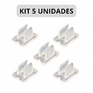 KIT 5 Presilha Fixação Neon Flex LED Parafusação 12V 127v ou 220V 12X6