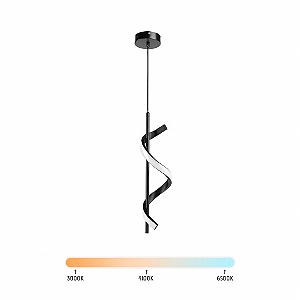 Lustre Pendente LED 15W Espiral Moderno Preto Multicor Bivolt