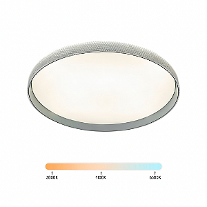 Lustre Plafon LED 60W Cinza Redondo 40cm Multicor Bivolt