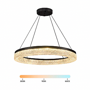 Lustre Pendente LED 58cm Acrílico Craquelado Multicor Bivolt