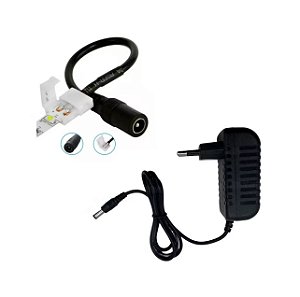 KIT Fonte 3A + Engate Rápido Fita LED 8mm Plug P4 Fêmea 12V
