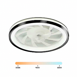 Lustre Ventilador Pendente Multicor E27 Branco Controle Remoto Bivolt