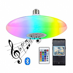 Lampada LED 24W UFO E27 RGBW Musical Bluetooth Alto Falante Bivolt