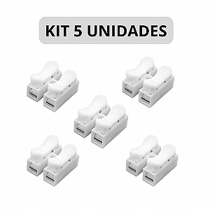 KIT 5 Borne Conector Rápido de Fio Sem Solda 2 Vias
