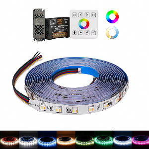 KIT Fita LED 5050 RGBW+WW 14.4W 60 LED’s 24V IP20 5 Metros + Fonte
