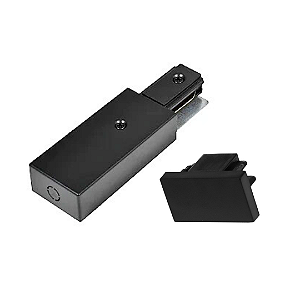 KIT Alimentador de Trilho Eletrificado + Ponteira Sobrepor Preto Bivolt