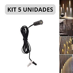 KIT 5 Micro Spot LED 0,5W 1cm Embutir Móvel Marcenaria 12V Quente 3000K