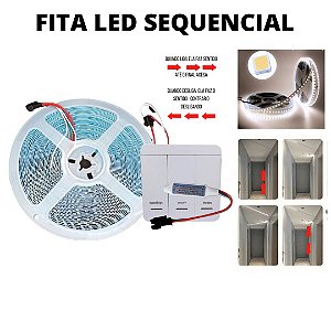 Fita LED Sequencial 3528 120 LED’s 10 Metros 24V Branco Neutro 4000K