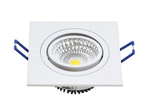 Spot 7W Quadrado LED COB Direcional Branco Frio