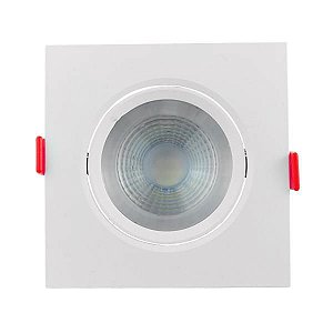 Spot 7w Quadrado LED COB Direcional Branco Quente