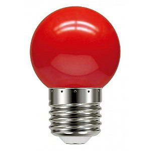 Lampada LED Bolinha 1W Vermelho E27 127V