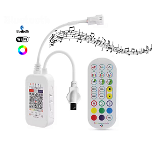Controle Rítmico Fita LED Digital RGB Wi-Fi Musical 2811 2812 5-24V