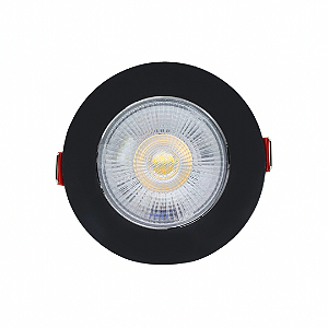 Spot 7W LED COB SMD Preto Redondo Branco Quente 3000K Bivolt