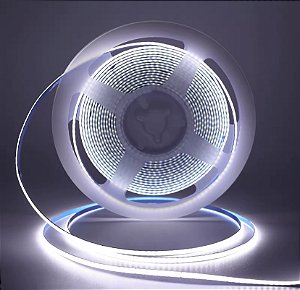 Fita LED COB 3mm 12W 360 LED’s 12V IP20 5 Metros Branco Frio 6500K