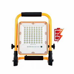 Refletor LED 200W Bateria Recarregável Holofote SMD Portátil Branco Frio