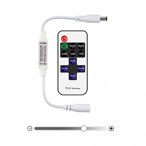 Mini Dimmer Fita LED com Controle Remoto 12V 24V 6A