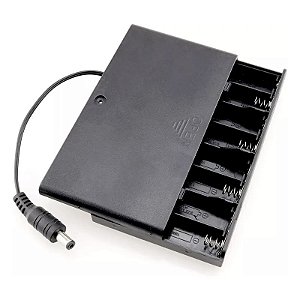 Case Estojo Fita LED a Pilha 8xAA Estojo Interruptor Liga Desliga