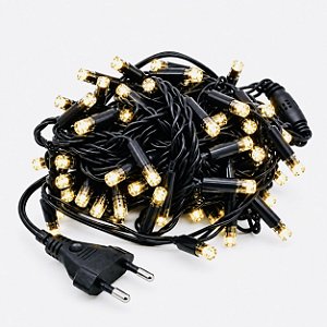 Pisca LED Natal Fixo 2.3mm IP65 10 Metros Branco Quente 220V