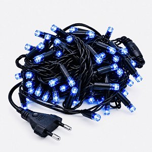 Pisca LED Natal Fixo 2.3mm IP65 10 Metros Azul 220V