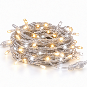 Pisca LED Natal Sequencial 3 Metros Branco Quente Fio Translucido Bivolt