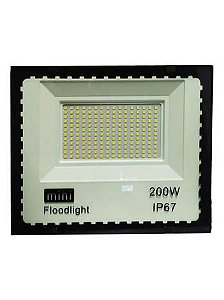 Refletor 200W LED SMD Slim Mini Holofote Branco Frio IP67 Bivolt