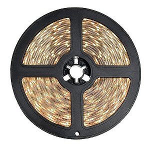 Fita LED 5050 Branco Quente 3500K 300 LED 7.2W / metro com Silicone Rolo 5 metros 12V