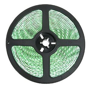 Fita LED 3528 Verde 300 LED 4.8W / metro com Silicone Rolo 5 metros 12V