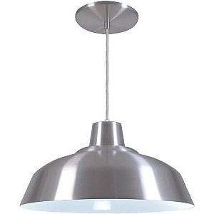Pendente Retrô 34cm Luminária Lustre Alumínio E27 Escovado