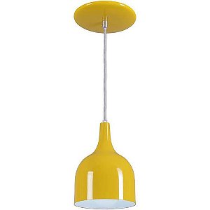 Pendente Gota Teat Luminária Lustre Alumínio E27 Amarelo