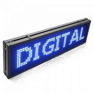 Painel LED Azul 100x20 Letreiro Luminoso Digital Alto Brilho USB