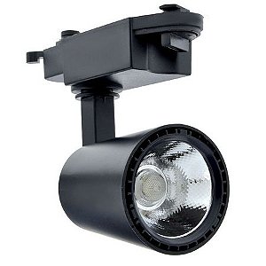 Spot 20W Trilho Eletrificado LED COB PT Branco Frio 6500K Bivolt