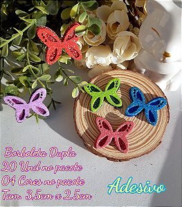 Adesivo Borboleta Dupla - 20 Unidades