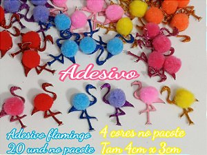 Adesivo flamingos - 20 Unidades.