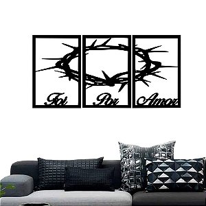 Kit Quadro Decorativo Coroa de Espinho Cristo - MDF Vazado