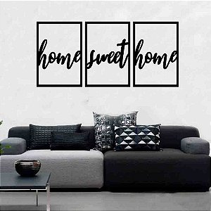 Quadro Decorativo Home Sweet Home Vazado - MDF