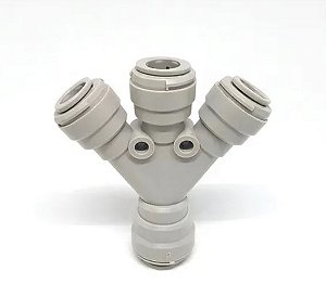 DMFIT - União 3/8" - 3 Vias Tubo 3/8" x Tubo 3/8"