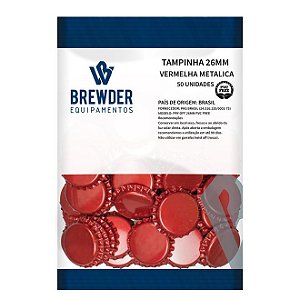 Tampinha PryOff 26mm - Vermelho Metálico