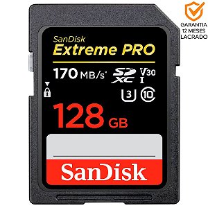 Cartão SanDisk 128 GB Extreme Pro SD 170 Mb/s