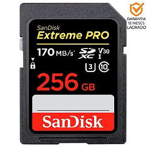 Cartão SanDisk 256 GB Extreme Pro SD 170 Mb/s