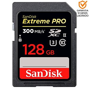 Cartão SanDisk 128 GB Extreme Pro SD 300 Mb/s