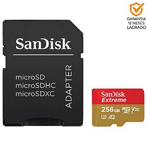 Cartão SanDisk 256GB Extreme microSDXC 160 Mb/s