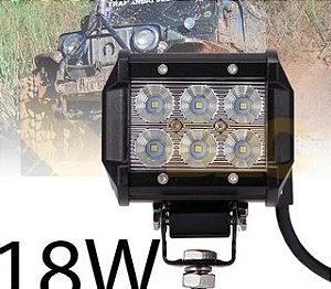 Farol De Milha Universal 18w 6 Leds 12/24v Longa Distância